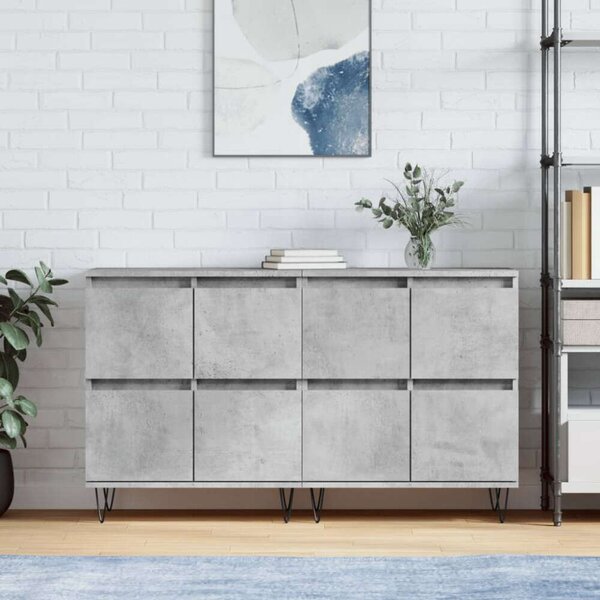 VidaXL Beton Szürke Tálalószekrény Szett - 2 db - 120x35x70 cm