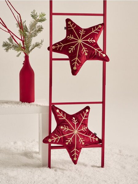 Sinsay - Dekoratív párna karácsonyi csillag formában - bordó