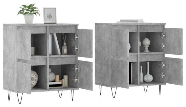 VidaXL Beton Szürke Tálalószekrény Szett - 2 db - 120x35x70 cm