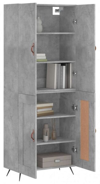 VidaXL Magasszekrény - Betonszürke - 180 cm