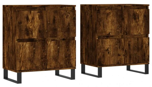 VidaXL Tölgyfa Tálalószekrény Szett - 2 db, 120x35x70 cm