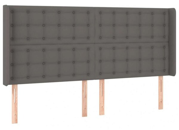 VidaXL LED-es Ágyfejtámla - Szürke Műbőr - 183cm