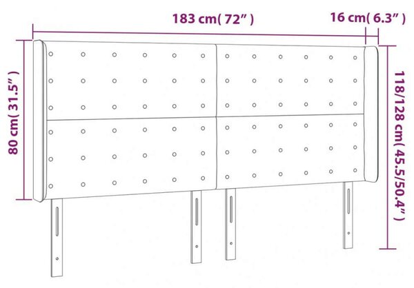 VidaXL LED-es Ágyfejtámla - Szürke Műbőr - 183cm