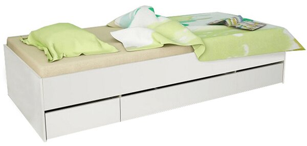 Egyszemélyes ágy 90 cm Matari (fehér + fehér). 794649