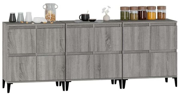 VidaXL Tálalószekrény Szett - Sonoma Szürke - 3 db - 60x35x70 cm