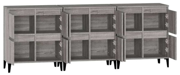 VidaXL Tálalószekrény Szett - Sonoma Szürke - 3 db - 60x35x70 cm