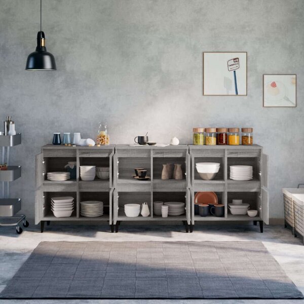 VidaXL Tálalószekrény Szett - Sonoma Szürke - 3 db - 60x35x70 cm