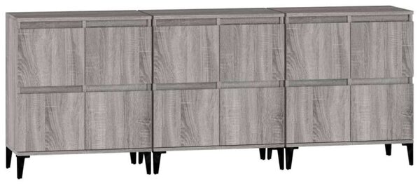 VidaXL Tálalószekrény Szett - Sonoma Szürke - 3 db - 60x35x70 cm