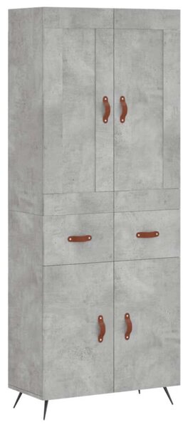 VidaXL Magas Szekrény - Betonszürke - 69,5x34x180 cm