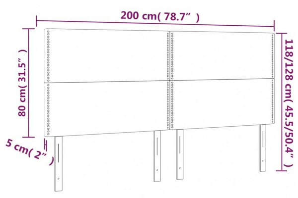 VidaXL Ágyfejtámla - Szövet - Világosszürke - 200cm