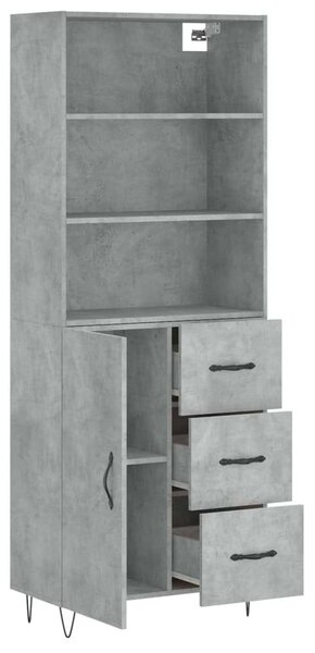 Magas Szekrény - Beton Szürke - 69,5x34x180 cm