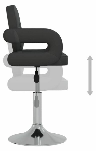 VidaXL 2 db fekete műbőr forgó étkezőszék