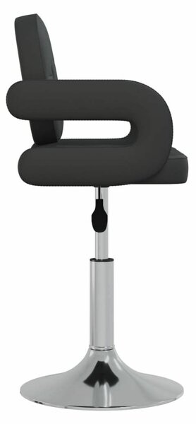 VidaXL 2 db fekete műbőr forgó étkezőszék
