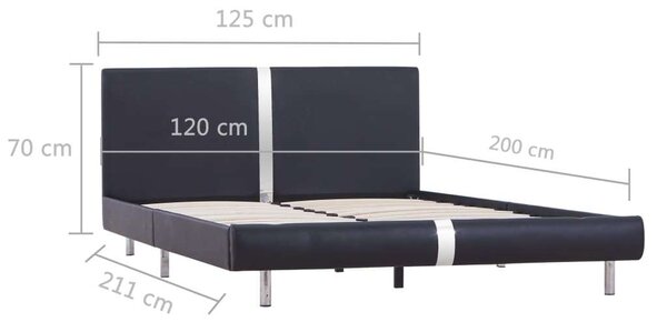 VidaXL Ágykeret - Fekete Műbőr - 120x200 cm