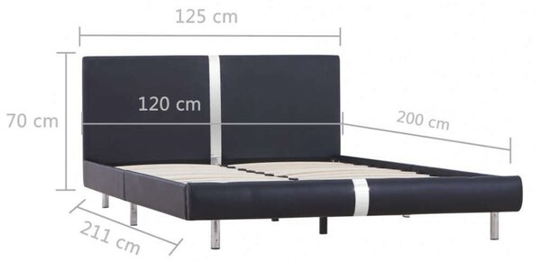 VidaXL Ágykeret - Fekete Műbőr - 120x200 cm