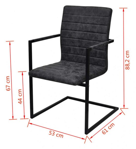 VidaXL Étkezőszék - 6 db - Fekete Műbőr