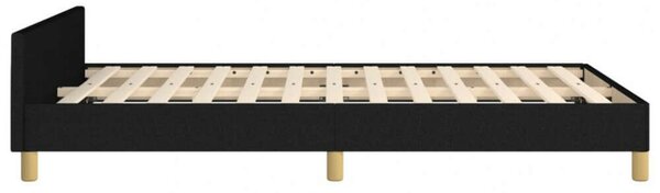 VidaXL fekete szövet ágykeret fejtámlával 120 x 200 cm