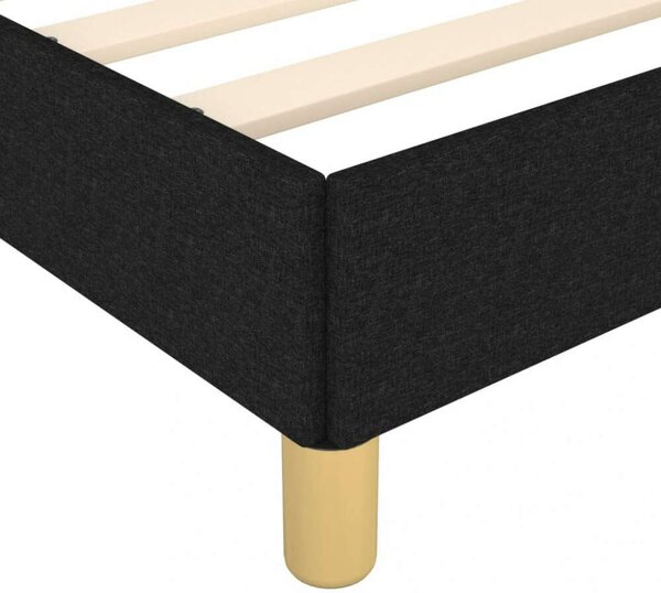 VidaXL fekete szövet ágykeret fejtámlával 120 x 200 cm