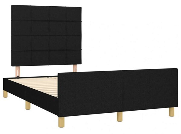 VidaXL fekete szövet ágykeret fejtámlával 120 x 200 cm