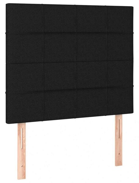 VidaXL fekete szövet ágykeret fejtámlával 120 x 200 cm