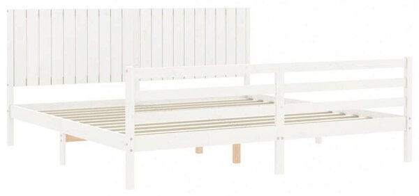 VidaXL tömör fa ágykeret fejtámlával 200 x 200 cm