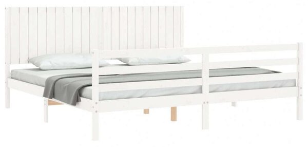 VidaXL tömör fa ágykeret fejtámlával 200 x 200 cm