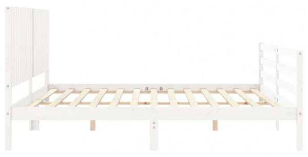 VidaXL tömör fa ágykeret fejtámlával 200 x 200 cm