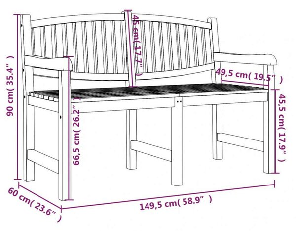 VidaXL Teakfa Kerti Pad - 150cm