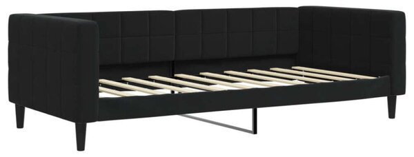 VidaXL fekete kihúzható bársony heverő matracokkal 90 x 190 cm