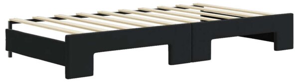 VidaXL fekete kihúzható bársony heverő matracokkal 90 x 190 cm