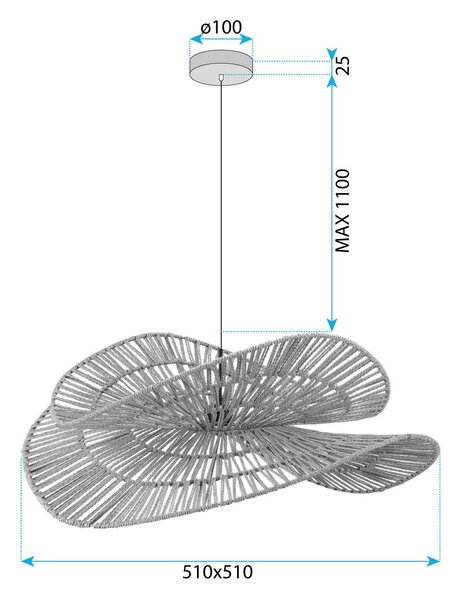 Mennyezeti lámpa BOHO APP1737-1CP 50CM