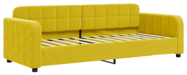 VidaXL sárga bársony heverő matraccal 80 x 200 cm