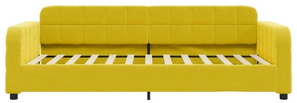 VidaXL sárga bársony heverő matraccal 80 x 200 cm