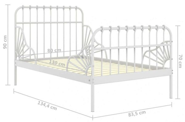 VidaXL Fém Ágykeret - Kihúzható - 80x130/200 cm