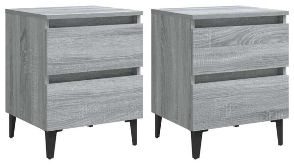 VidaXL Éjjeliszekrény Szett - 2 db - Szürke Sonoma - 40x35x50 cm