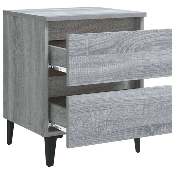 VidaXL Éjjeliszekrény Szett - 2 db - Szürke Sonoma - 40x35x50 cm