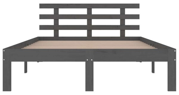 VidaXL Tömörfa Ágykeret - Szürke - 150x200 cm
