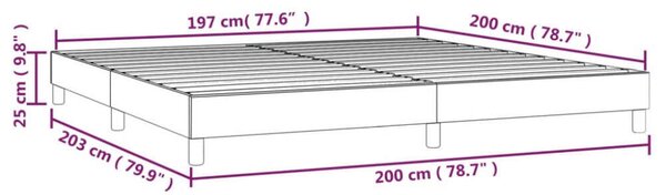 VidaXL szürke műbőr rugós ágykeret 200x200 cm