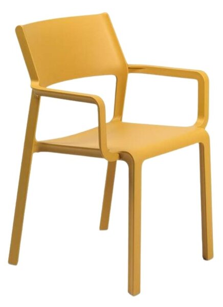 NARDI Mustár sárga műanyag kerti szék Trill karfával