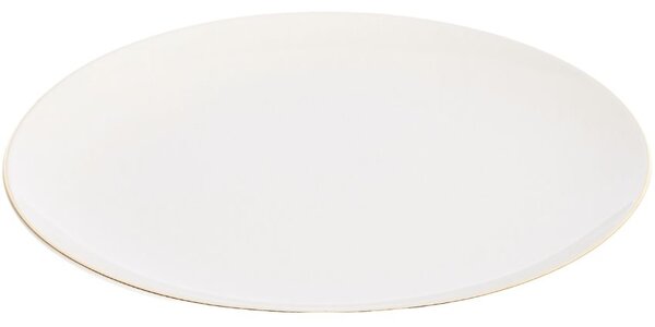 Kave Home Taisia fehér porcelán tányér arany peremmel Ø 26,5 cm
