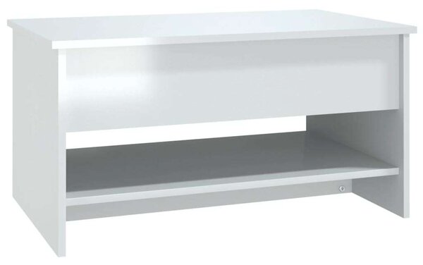 VidaXL magasfényű fehér szerelt fa dohányzóasztal 80x50x40 cm