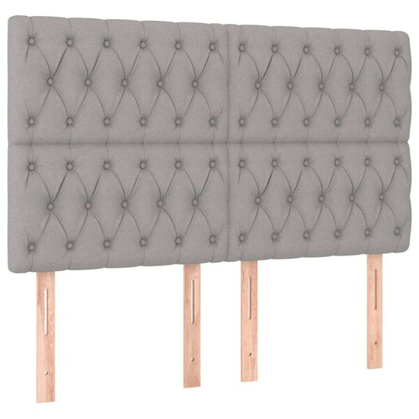 VidaXL LED-es Ágyfejtámla - Szövet - 160x7x118/128 cm