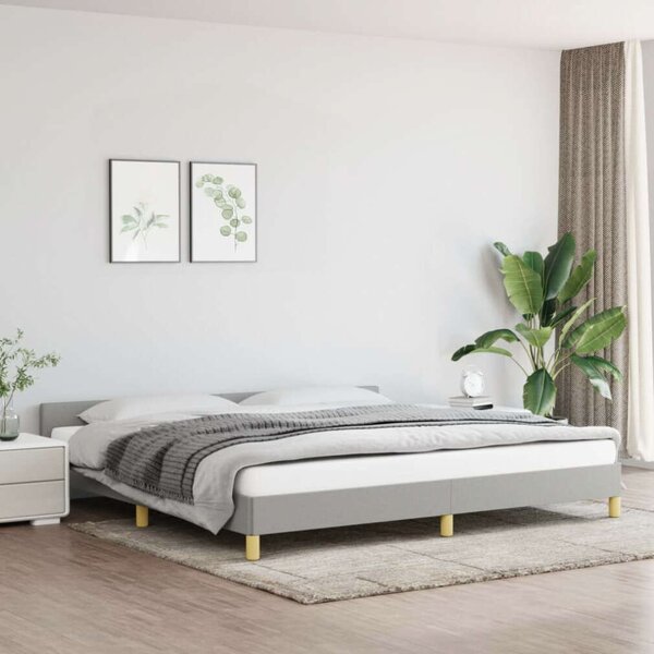 VidaXL világosszürke szövet ágykeret fejtámlával 200x200 cm