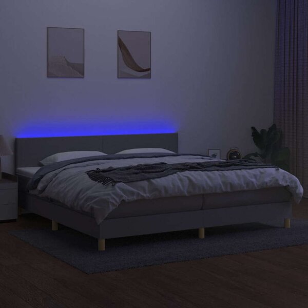 VidaXL Rugós Ágy - LED Világítás - 200x200 cm
