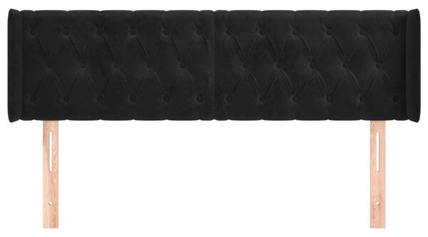 VidaXL Fekete Bársony Ágyfejtámla - 163cm