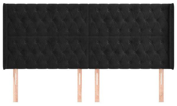VidaXL Ágyfejtámla - Bársony - Fekete - 203cm