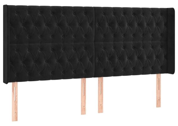 VidaXL Ágyfejtámla - Bársony - Fekete - 203cm