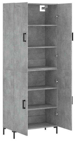 VidaXL Magasszekrény - Beton Szürke - 69,5x34x180 cm