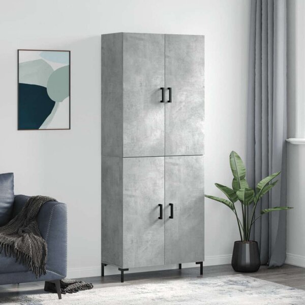 VidaXL Magasszekrény - Beton Szürke - 69,5x34x180 cm