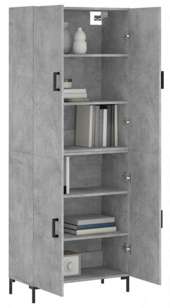 VidaXL Magasszekrény - Beton Szürke - 69,5x34x180 cm